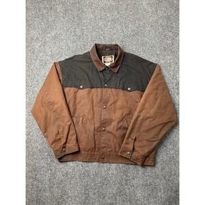 Mens Waxed Oilskin Jacket The Australian Outback Collection Brown, Size L